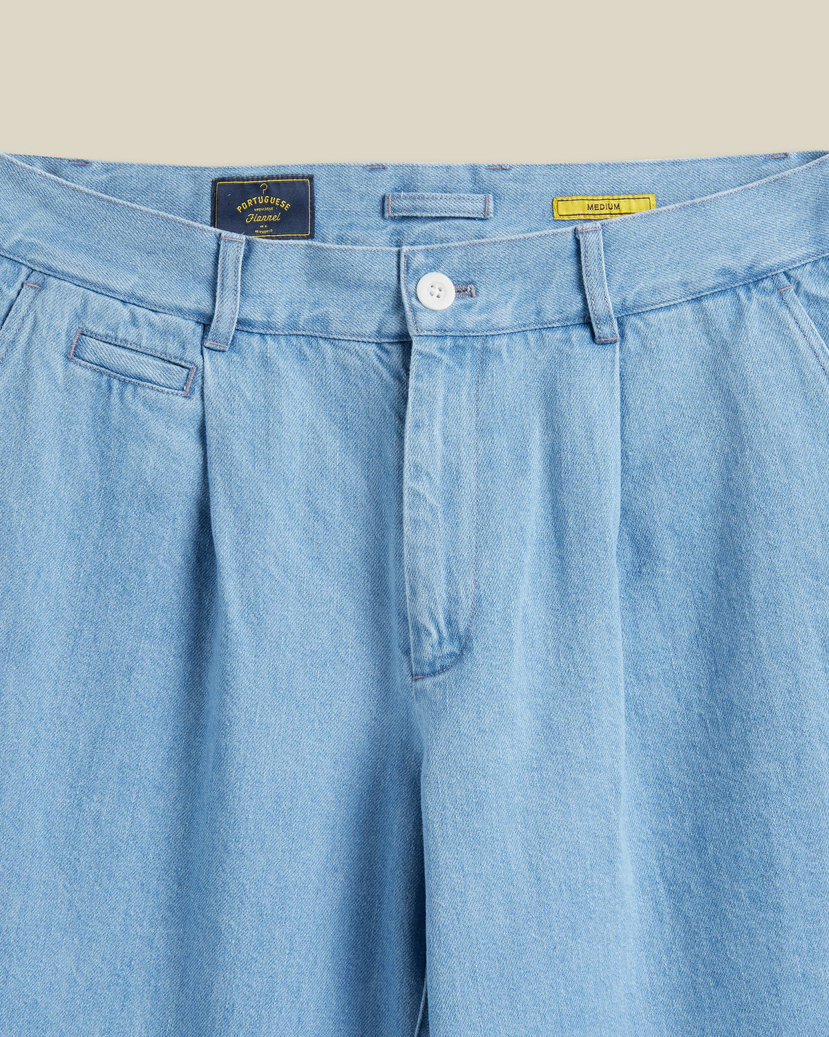 DENIM TROUSERS SINGLE PLEAT