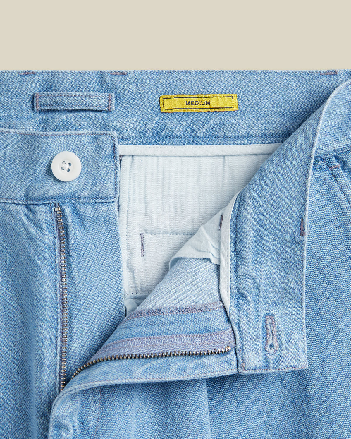 DENIM TROUSERS SINGLE PLEAT