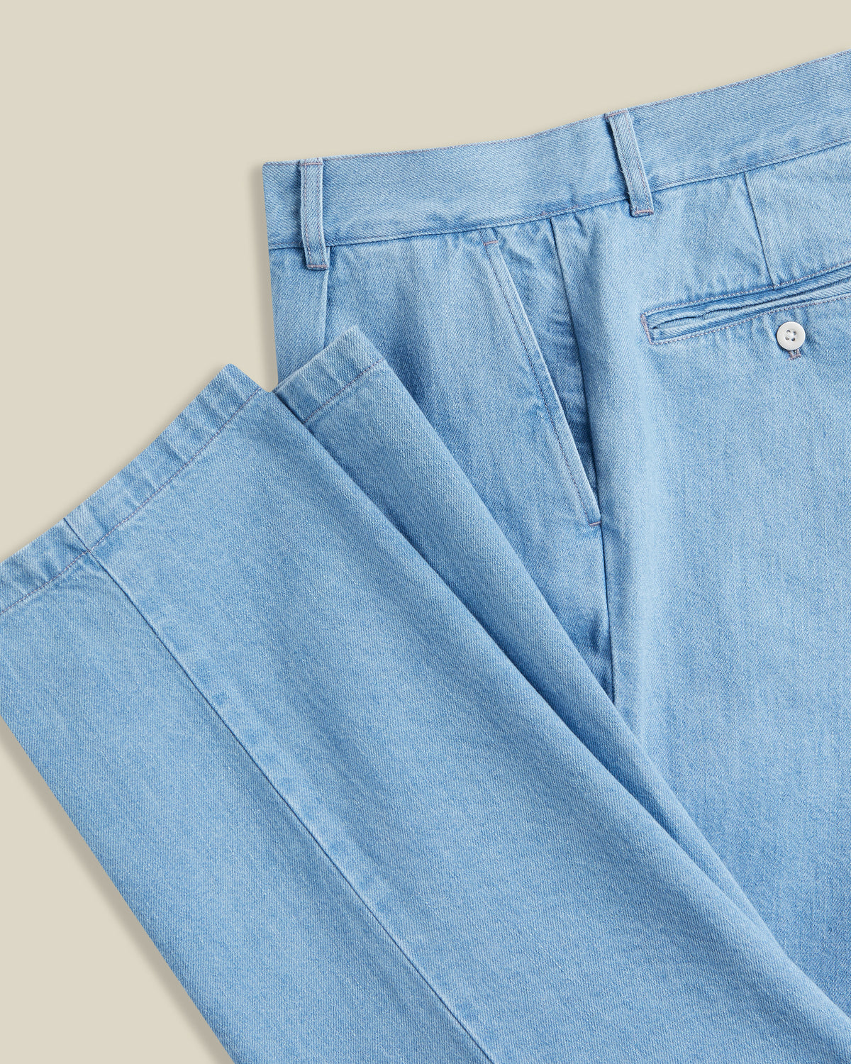 DENIM TROUSERS SINGLE PLEAT