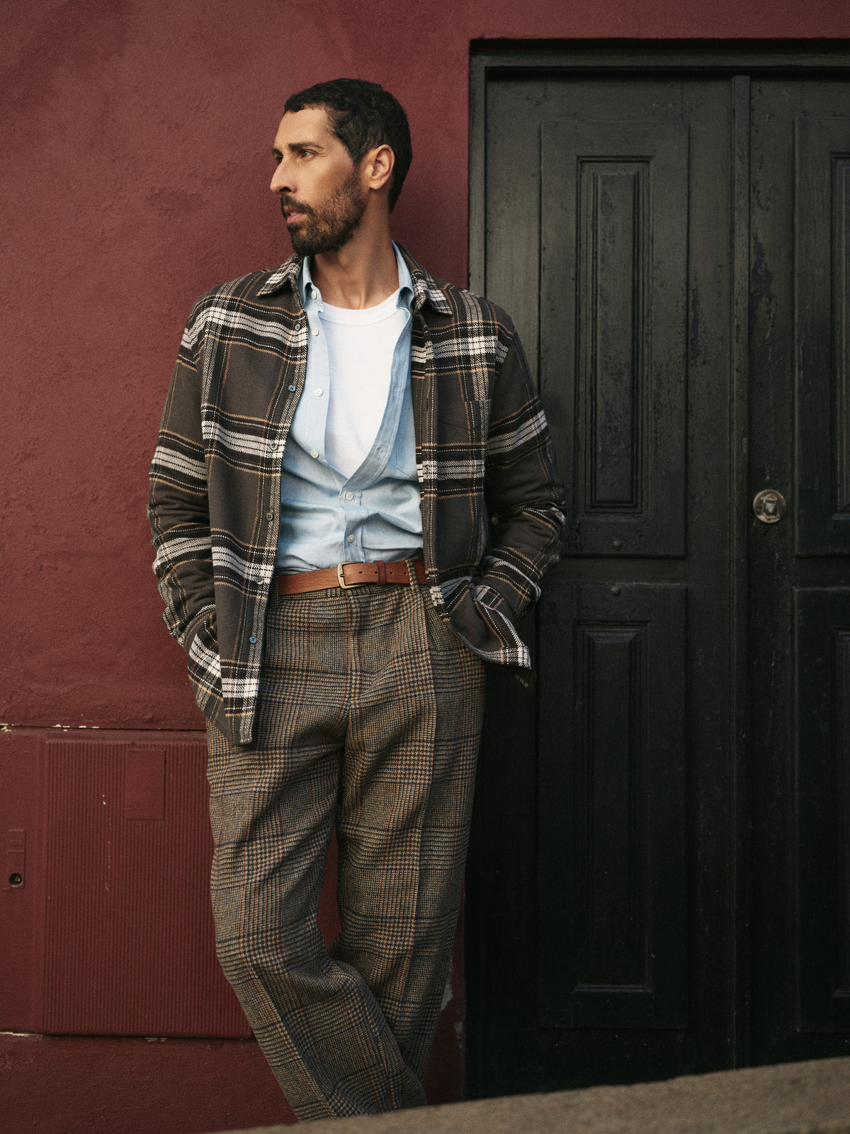 Single Pleat Trousers Prince Of Wales - Norton