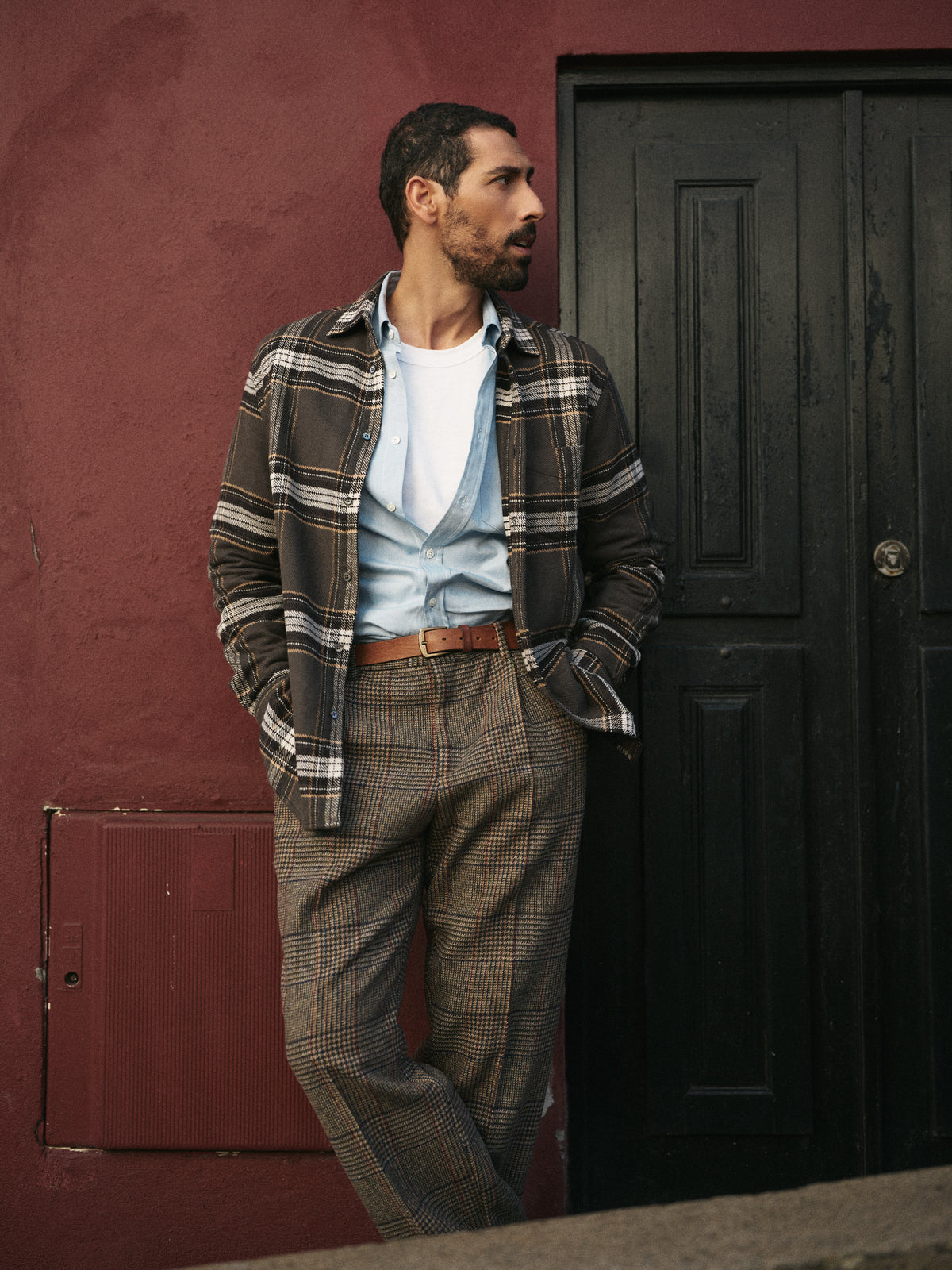Single Pleat Trousers Prince Of Wales - Norton