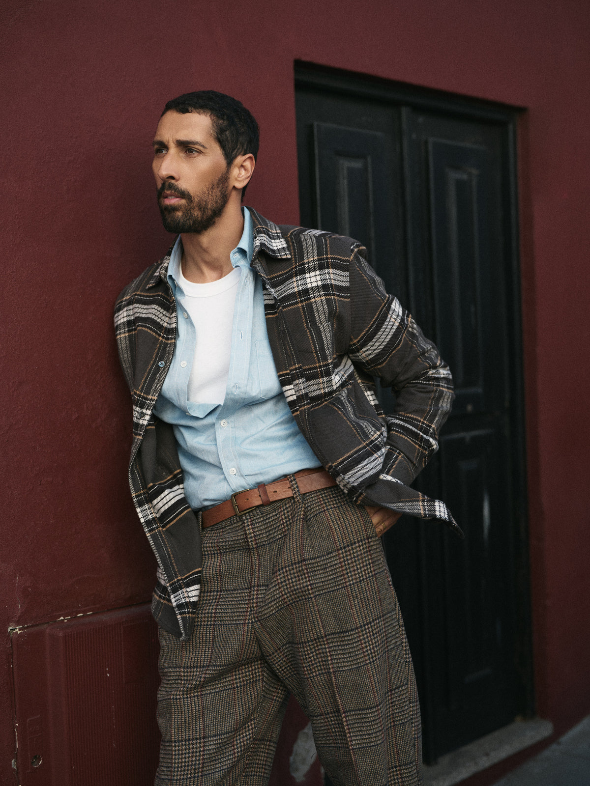 Single Pleat Trousers Prince Of Wales - Norton