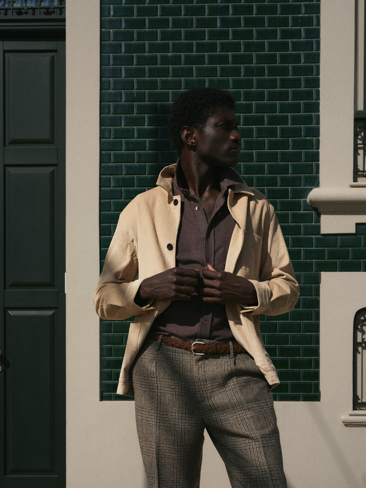 Single Pleat Trousers Prince Of Wales - Alton