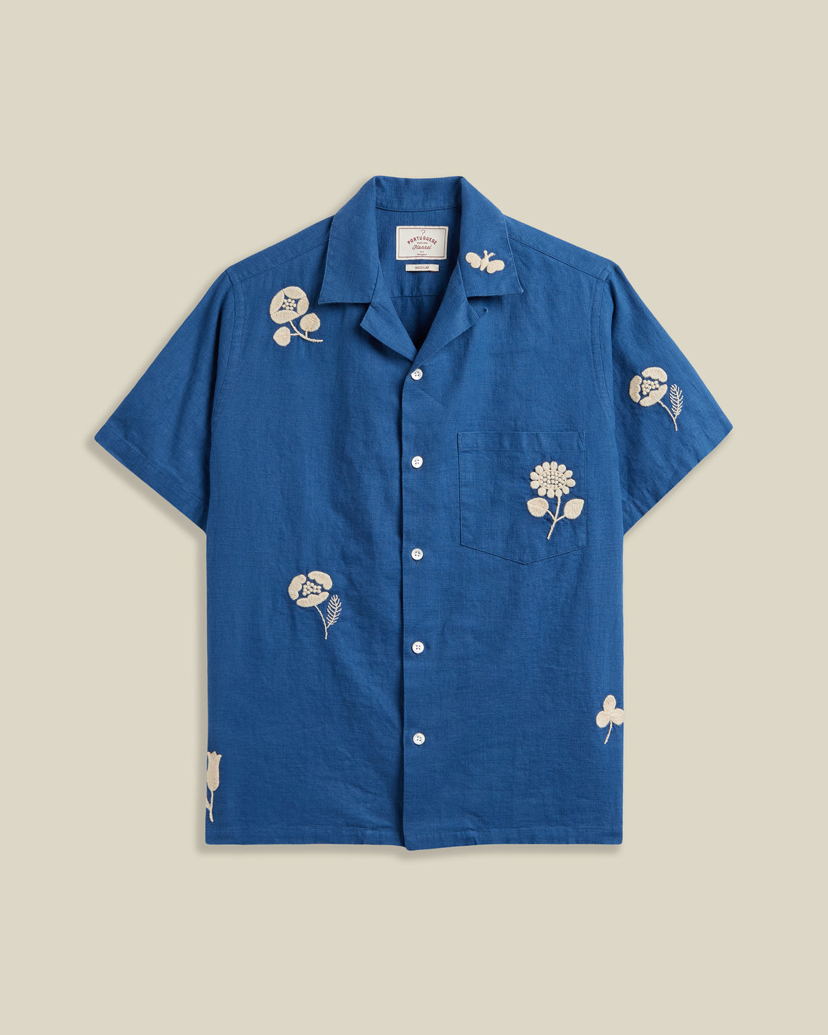 EMBROIDERY NATURE RAMIE - BLUE