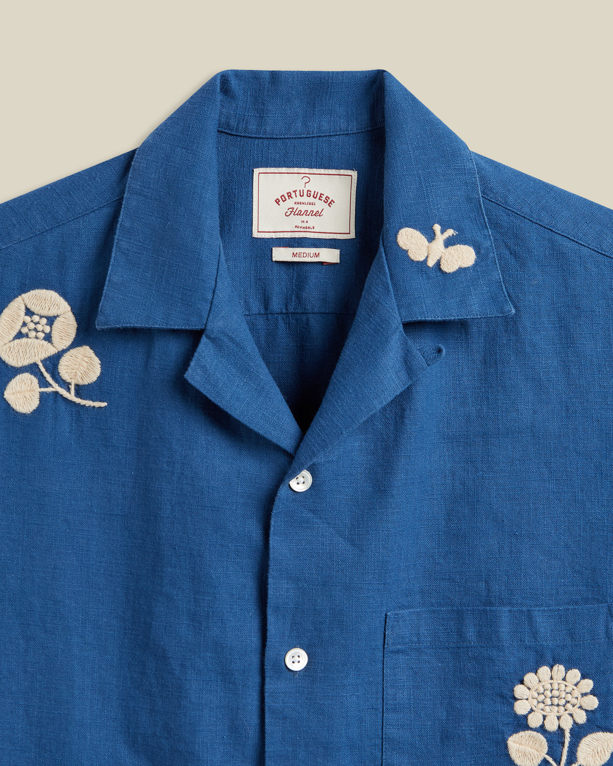 EMBROIDERY NATURE RAMIE - BLUE