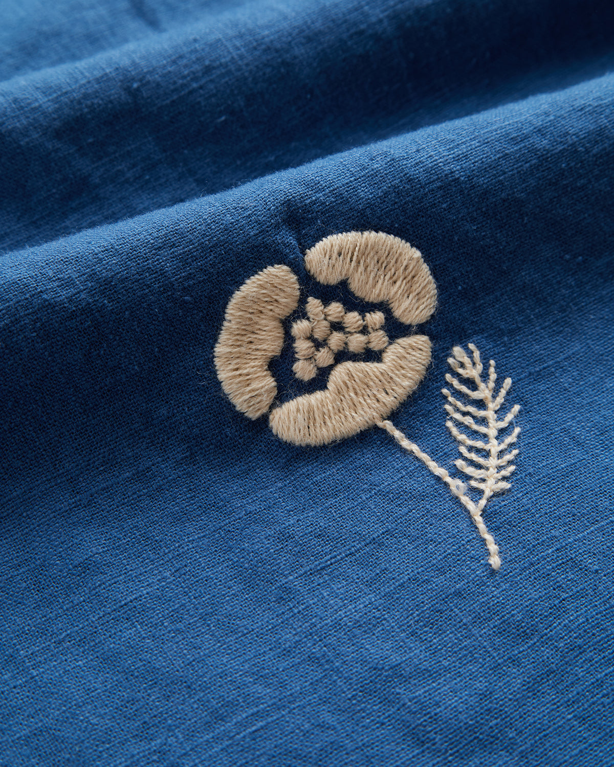 EMBROIDERY NATURE RAMIE - BLUE