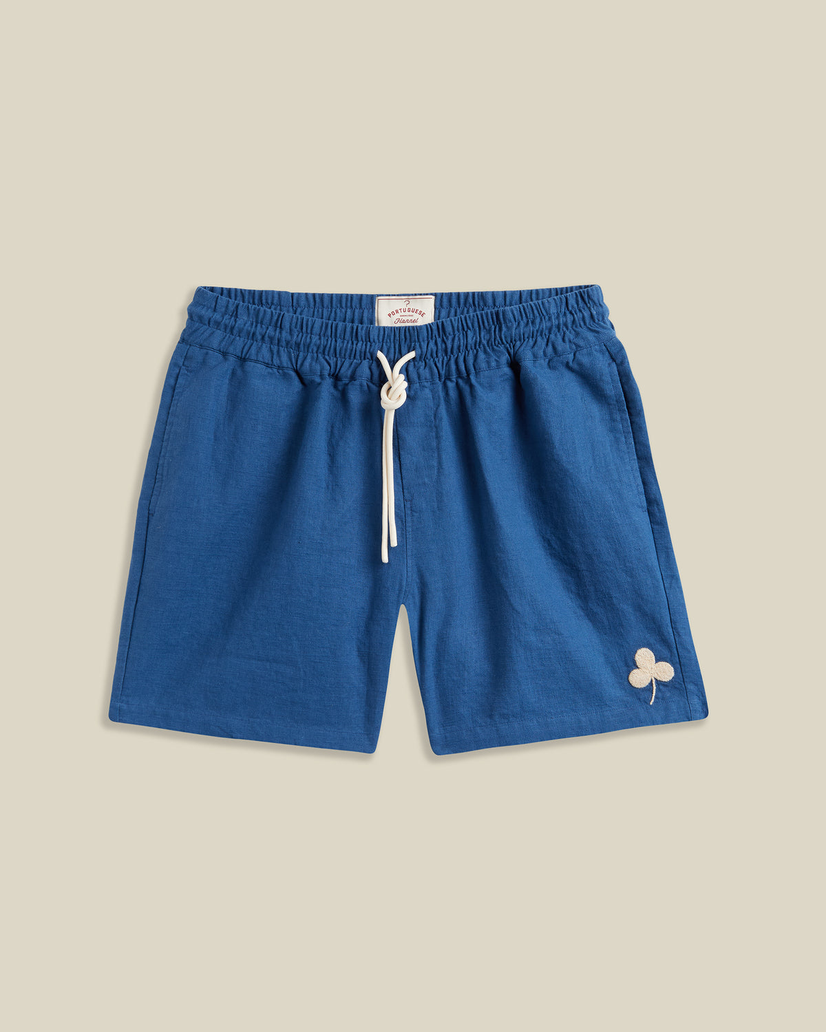 EMBROIDERY NATURE RAMIE SHORTS - BLUE