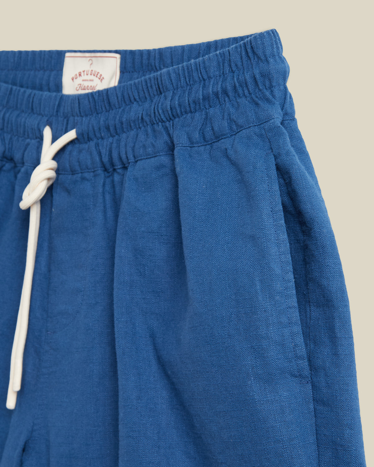 EMBROIDERY NATURE RAMIE SHORTS - BLUE