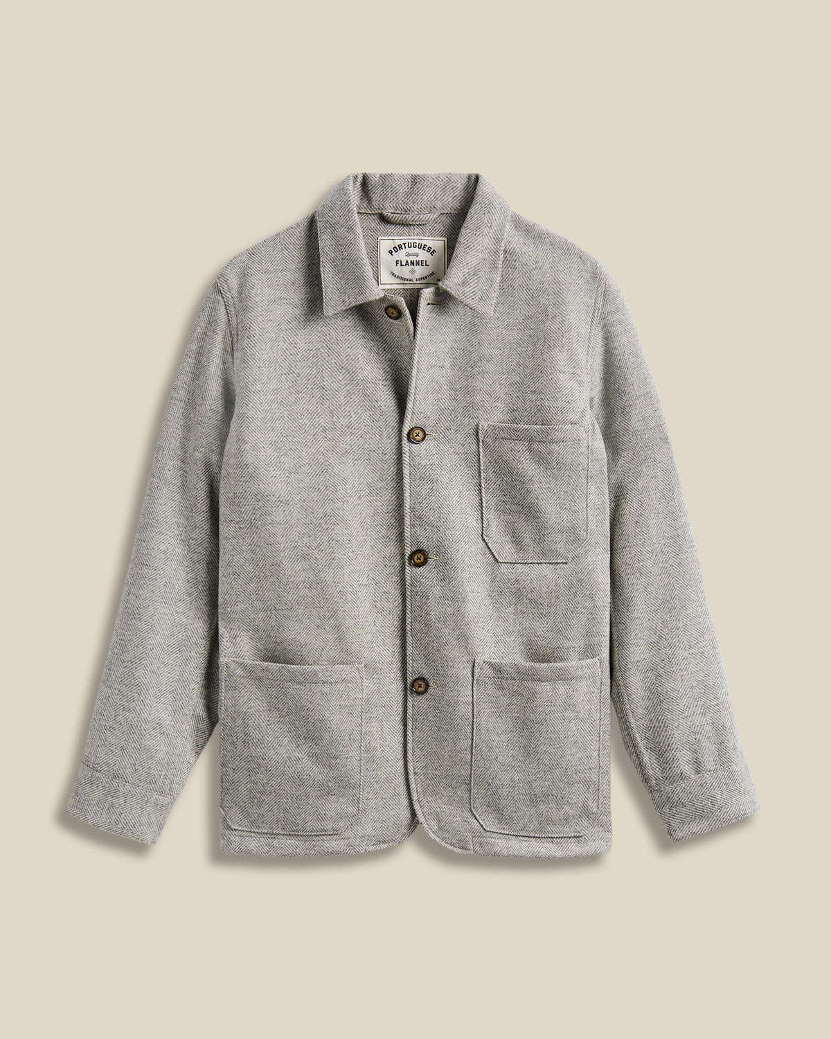 Labura Herringbone Wool - Light Grey