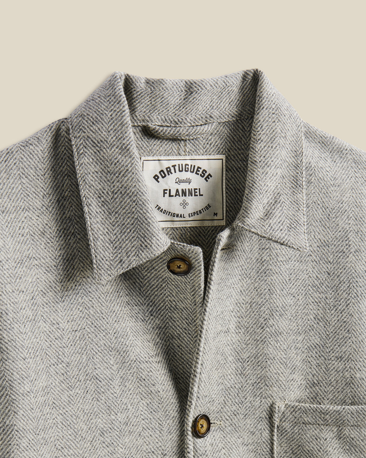 Labura Herringbone Wool - Light Grey