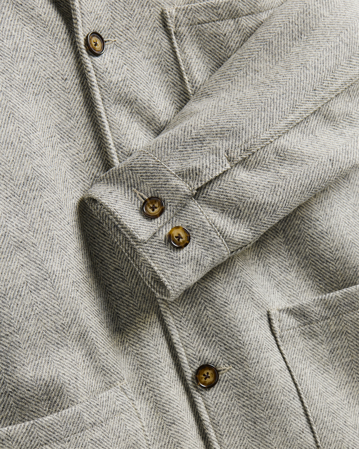 Labura Herringbone Wool - Light Grey