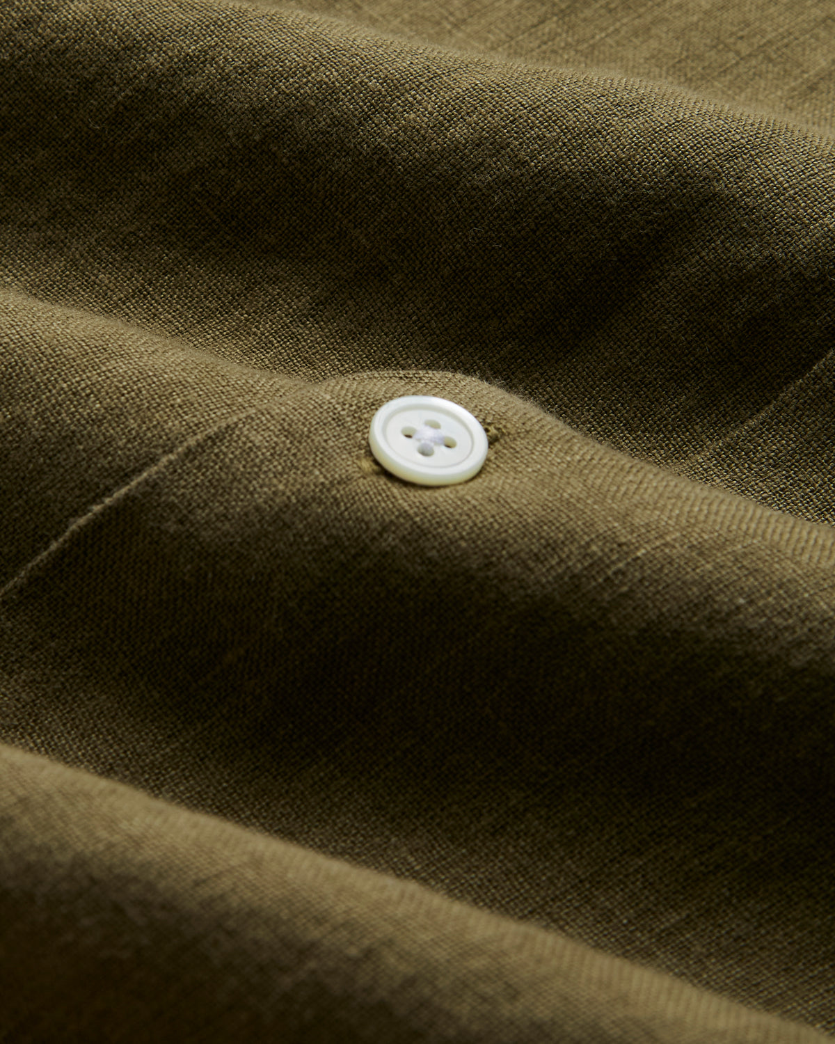 LINEN CAMP COLLAR - OLIVE