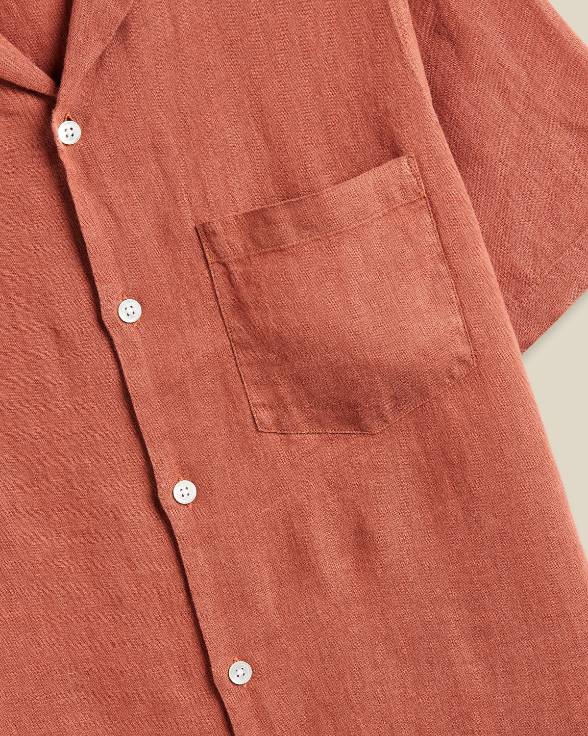 LINEN CAMP COLLAR - TERRACOTA