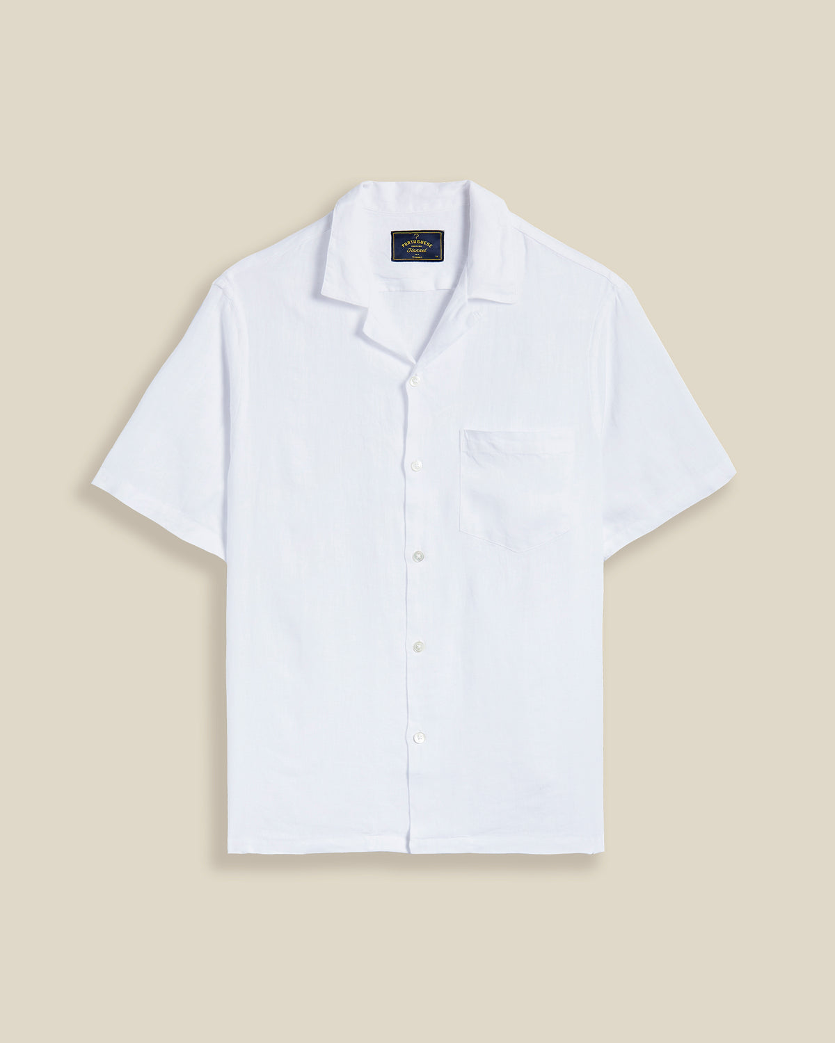 LINEN CAMP COLLAR - WHITE