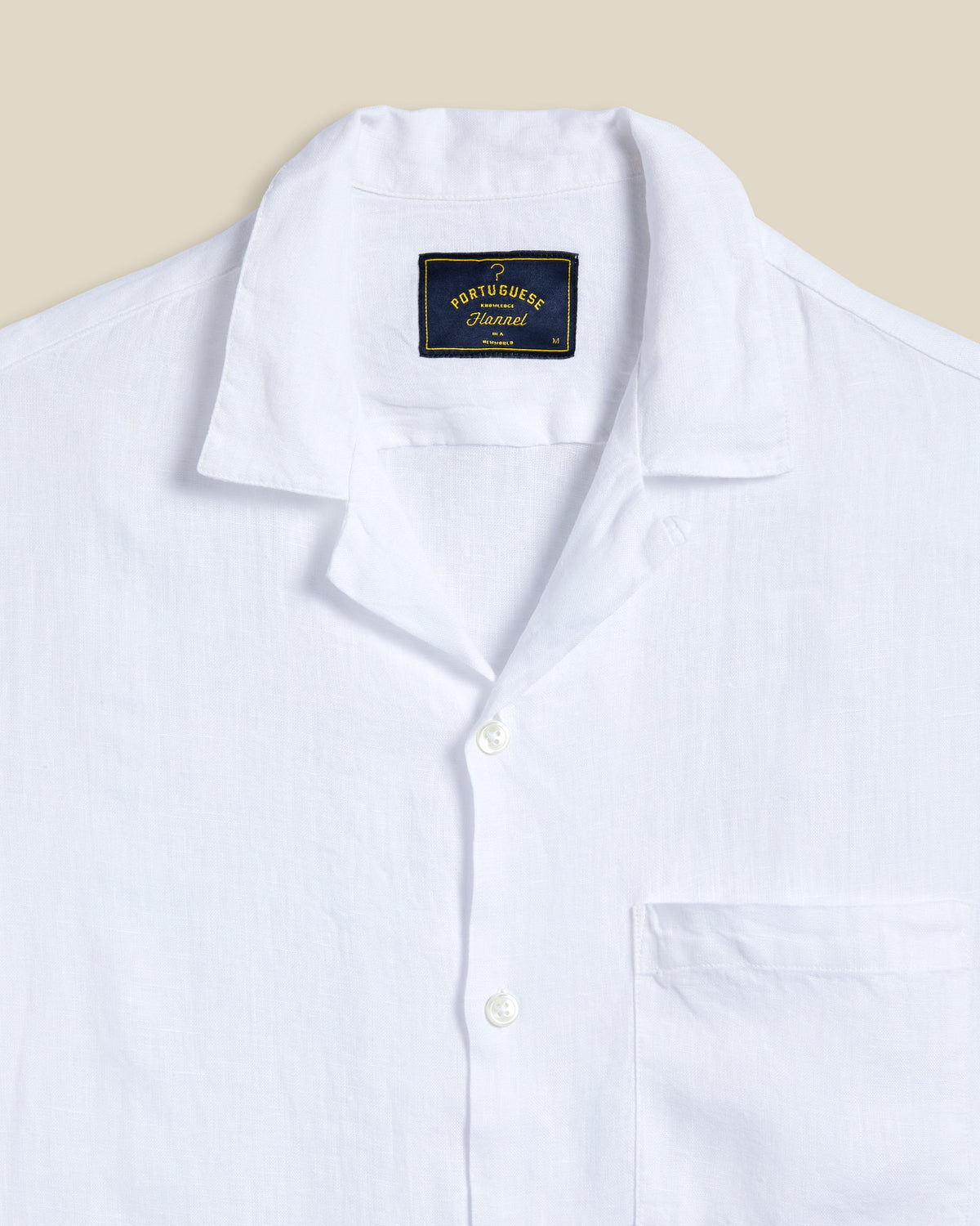 LINEN CAMP COLLAR - WHITE