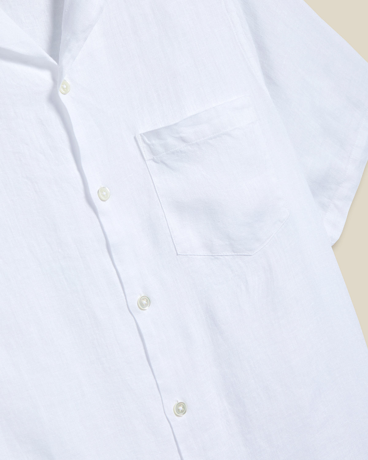 LINEN CAMP COLLAR - WHITE