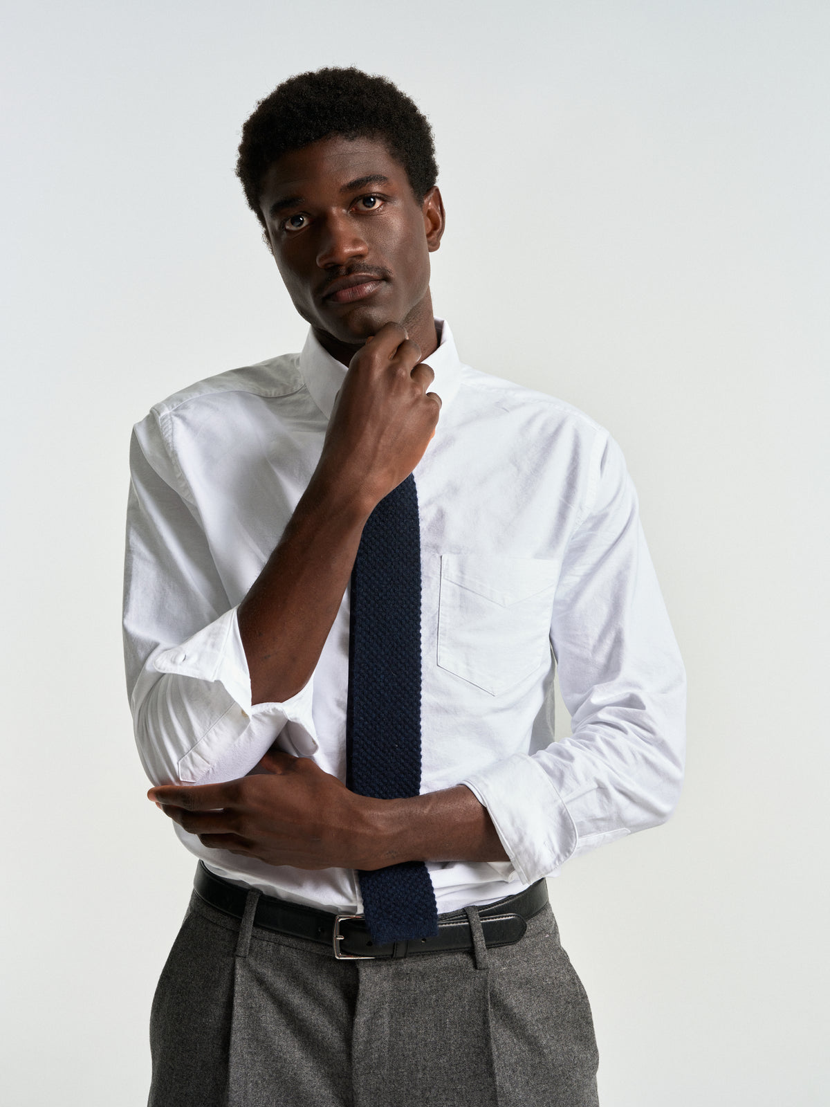 Single Pleat Trousers - Grey