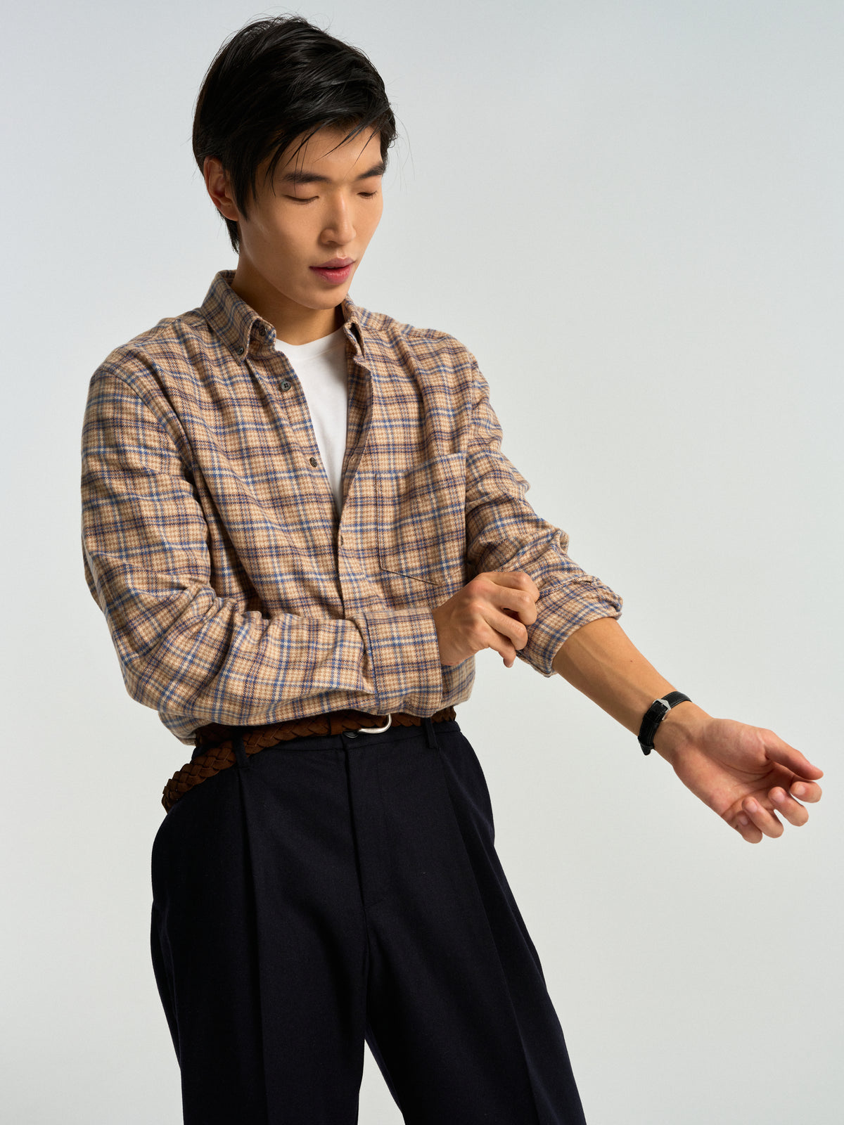 Single Pleat Trousers - Navy