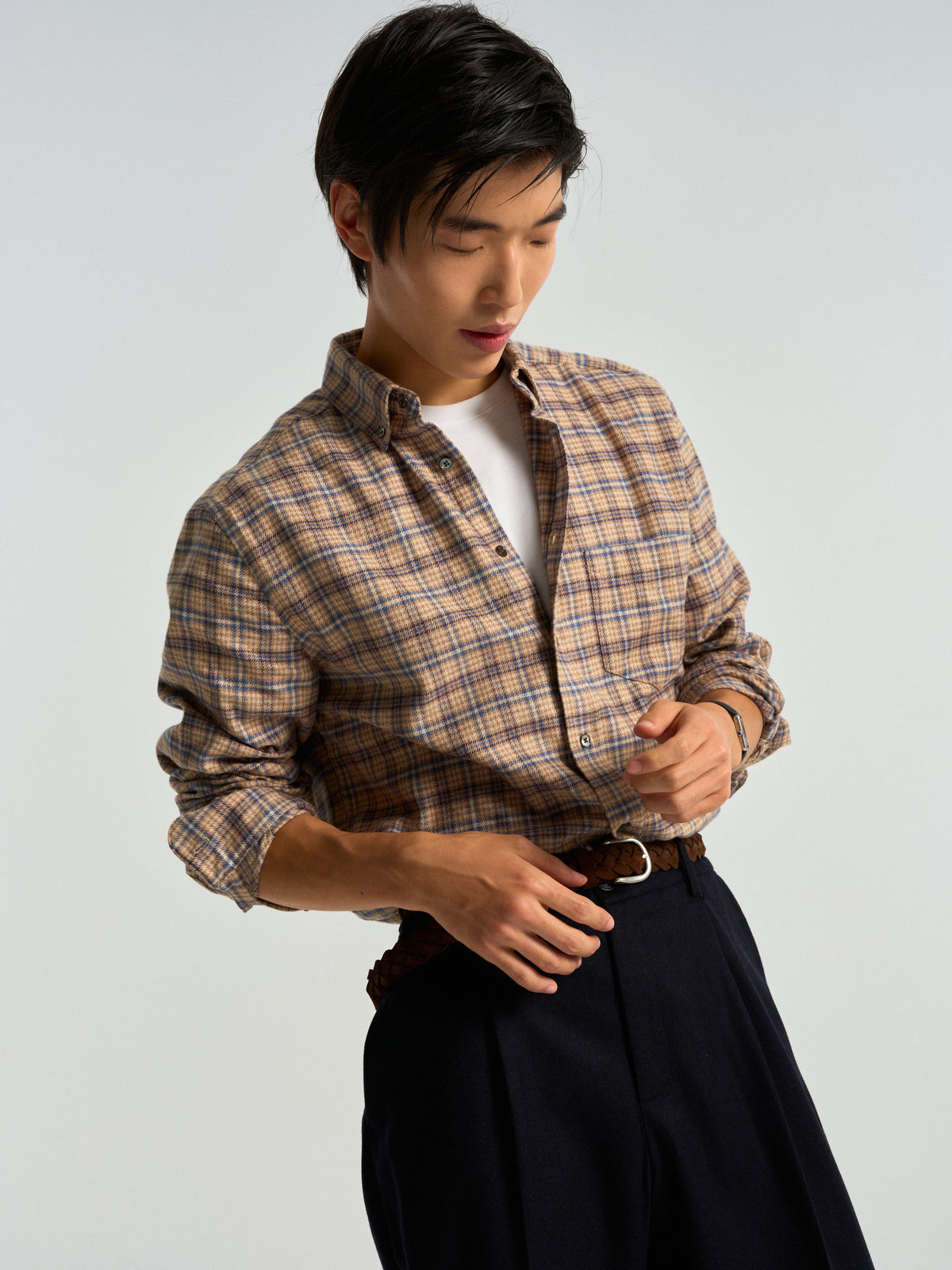 Single Pleat Trousers - Navy