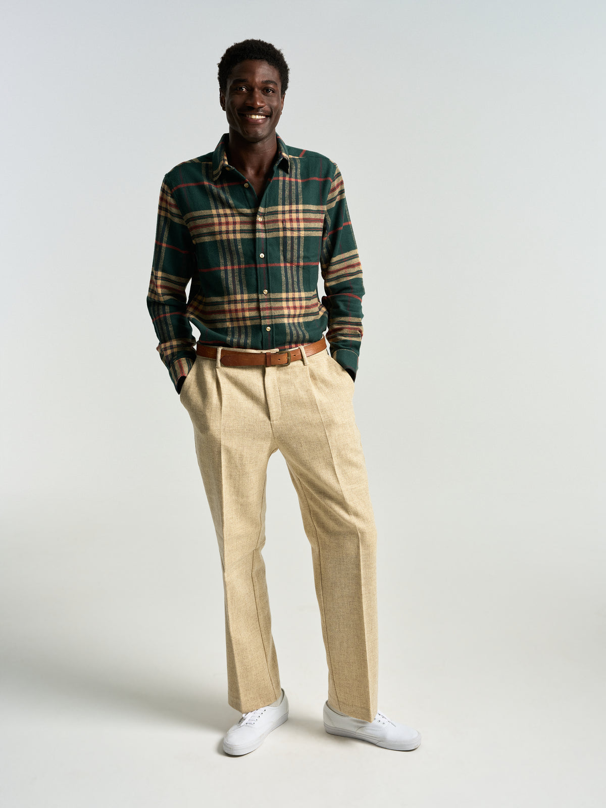 Single Pleat Trousers - Ecru