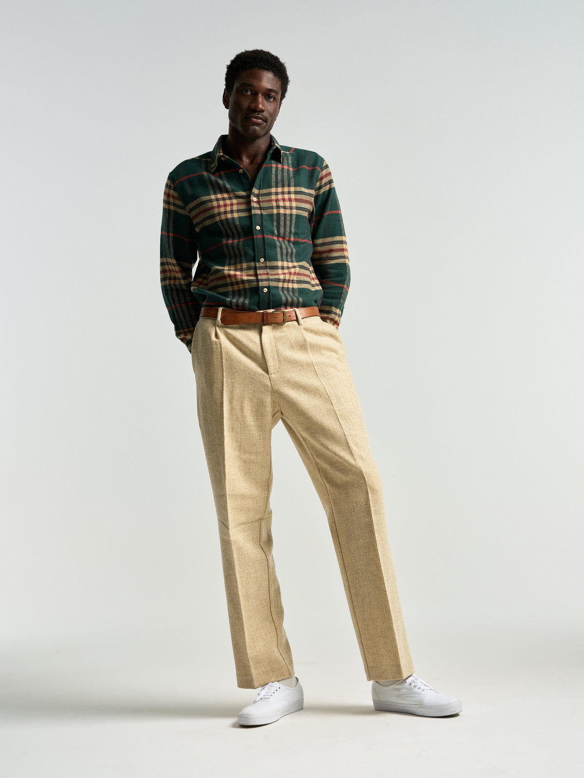 Single Pleat Trousers - Ecru
