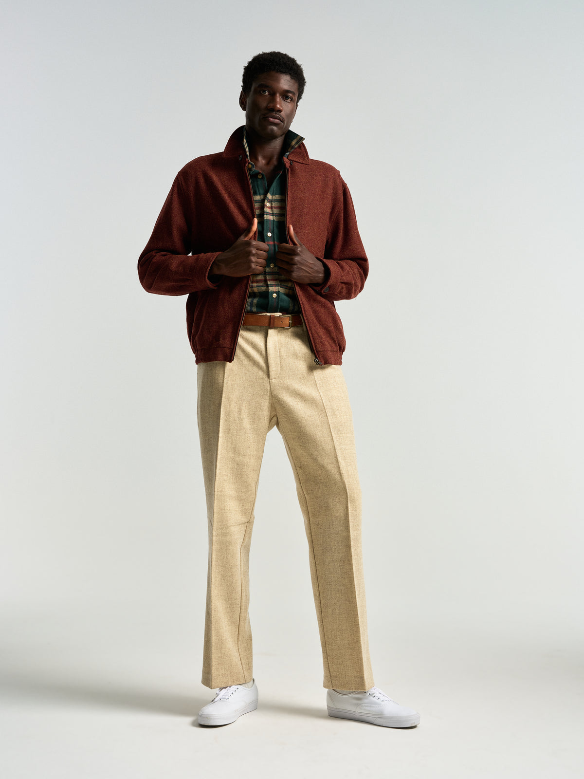 Single Pleat Trousers - Ecru
