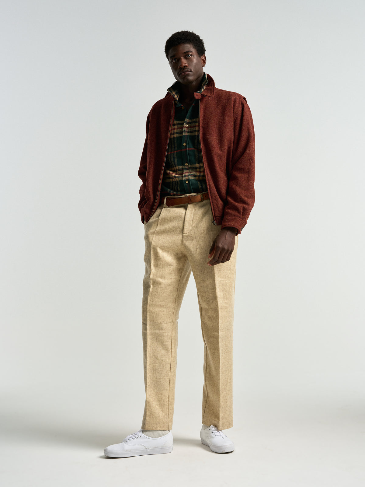 Single Pleat Trousers - Ecru