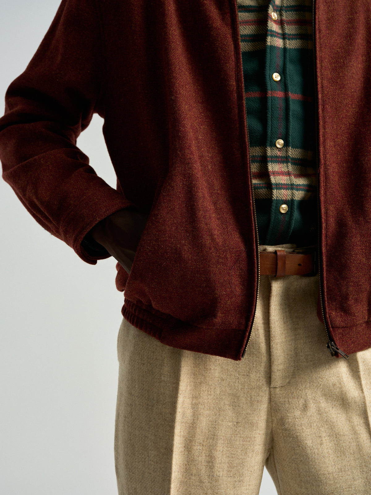 Single Pleat Trousers - Ecru