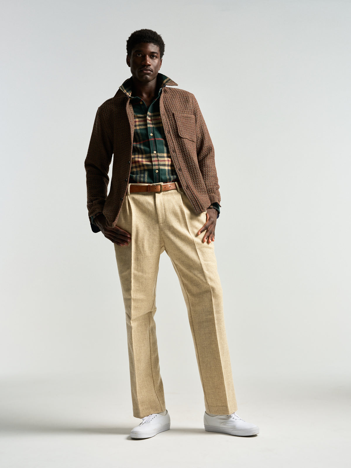 Single Pleat Trousers - Ecru
