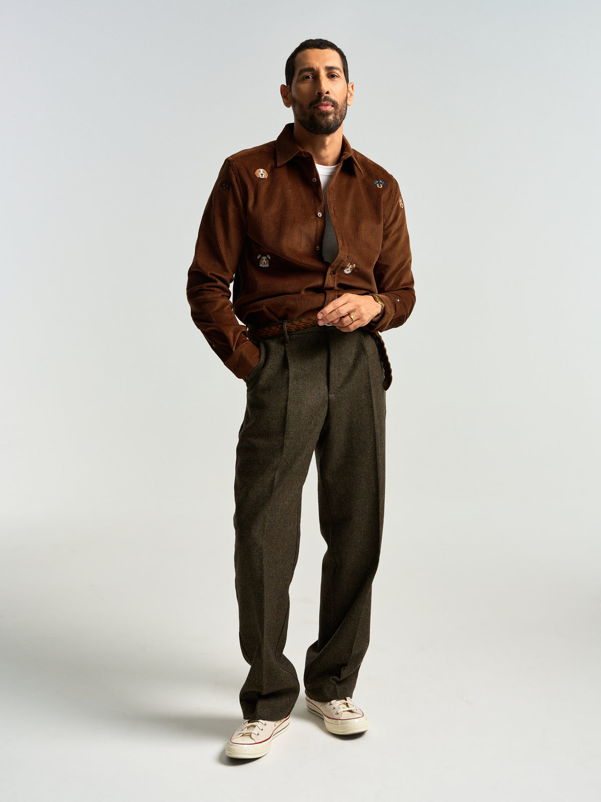 Lobo Brown Embroidery