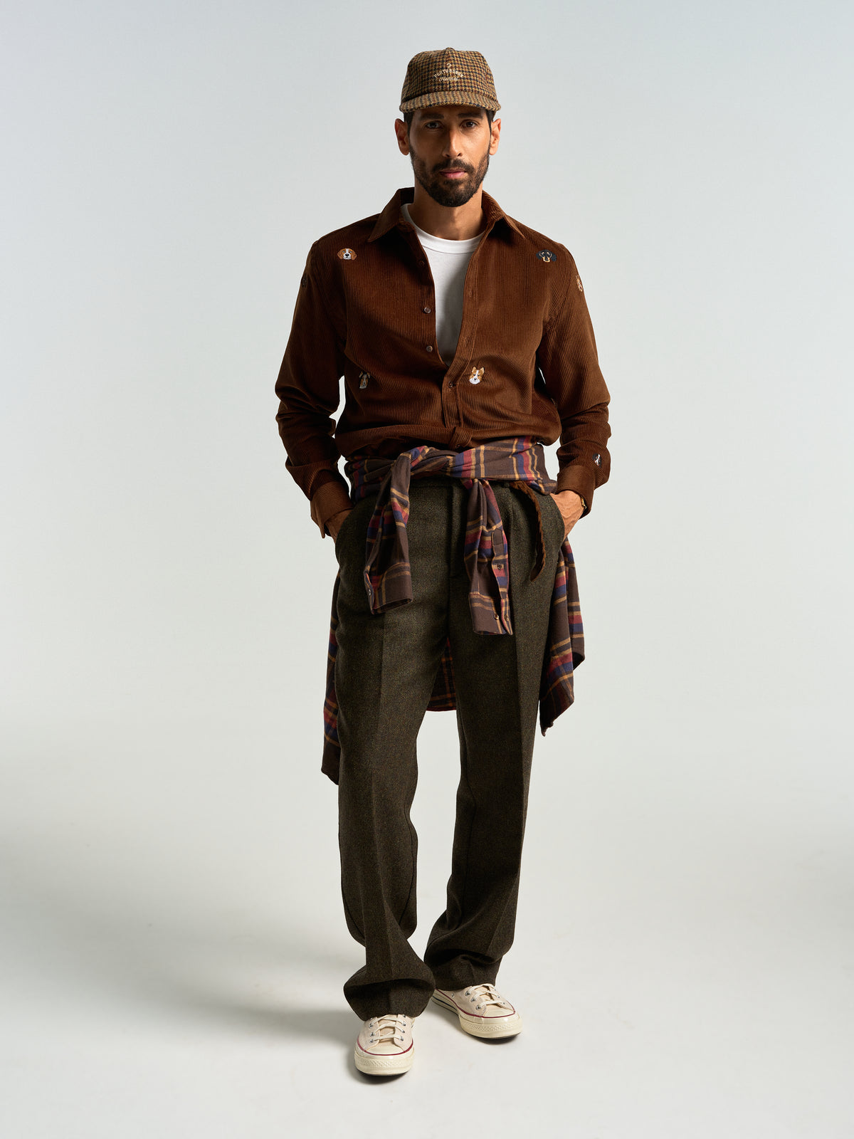 Lobo Brown Embroidery