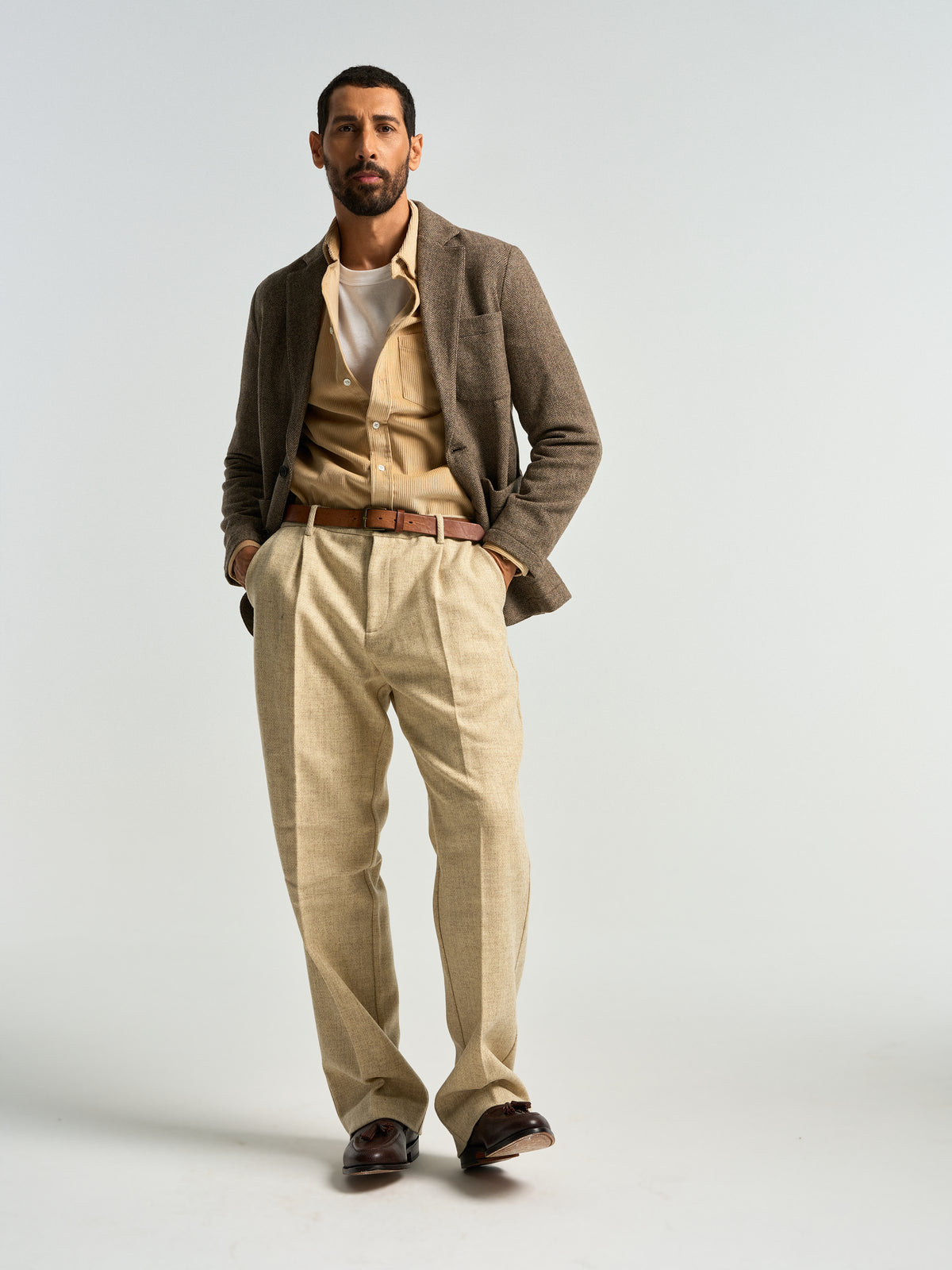 Single Pleat Trousers - Ecru