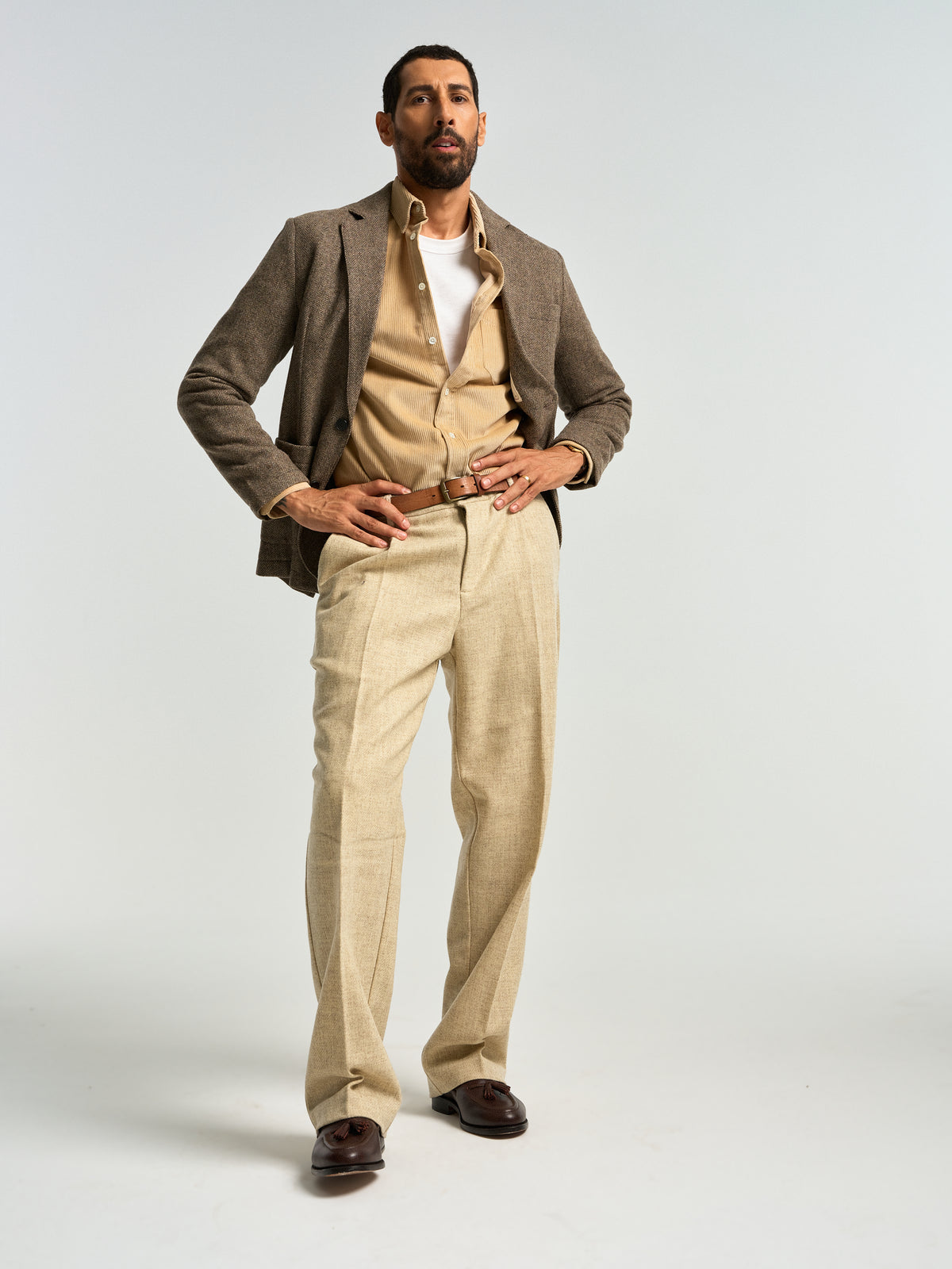 Single Pleat Trousers - Ecru