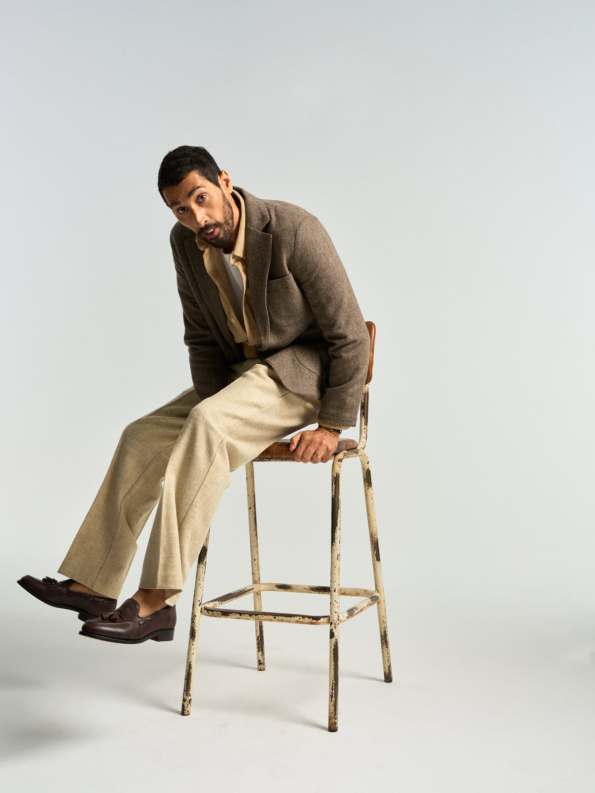 Single Pleat Trousers - Ecru
