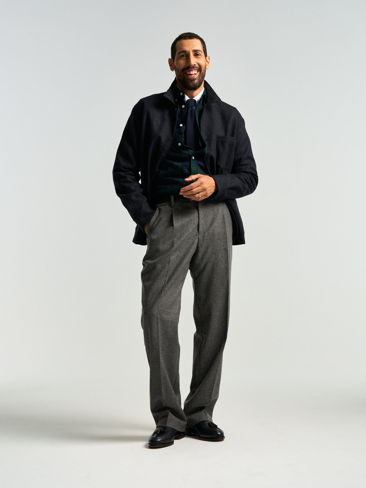 Single Pleat Trousers - Grey
