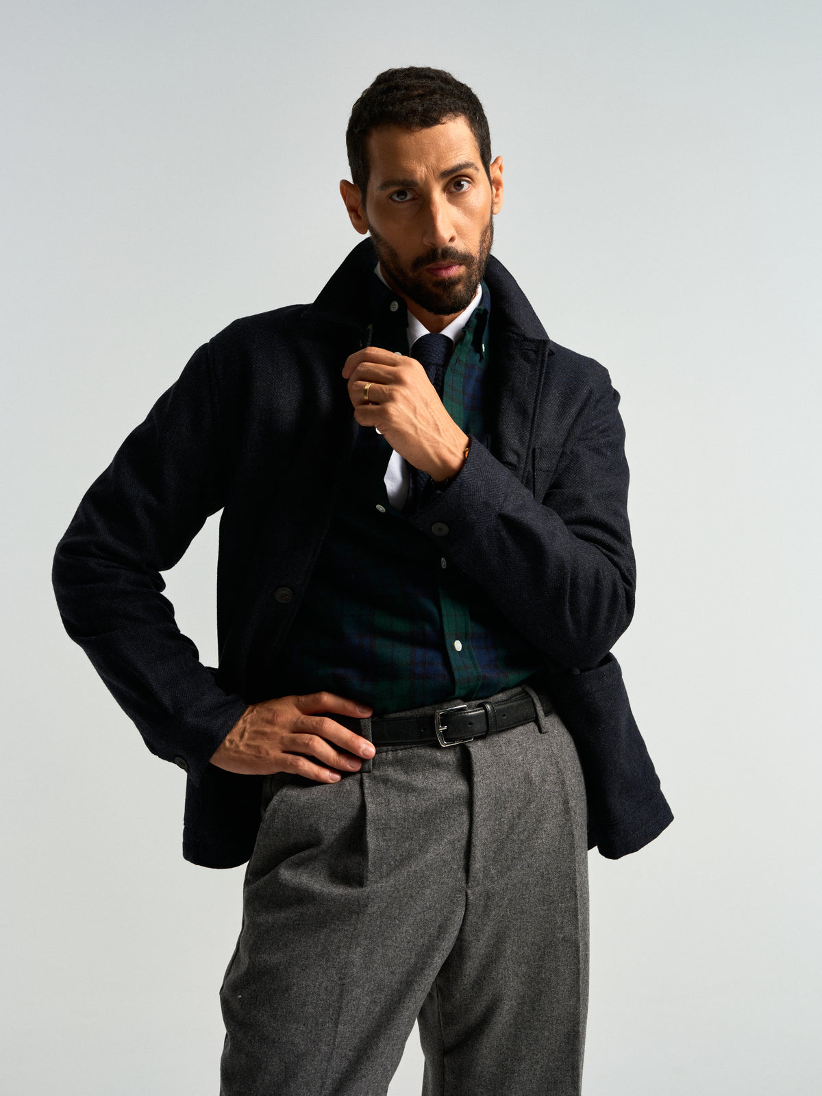 Single Pleat Trousers - Grey