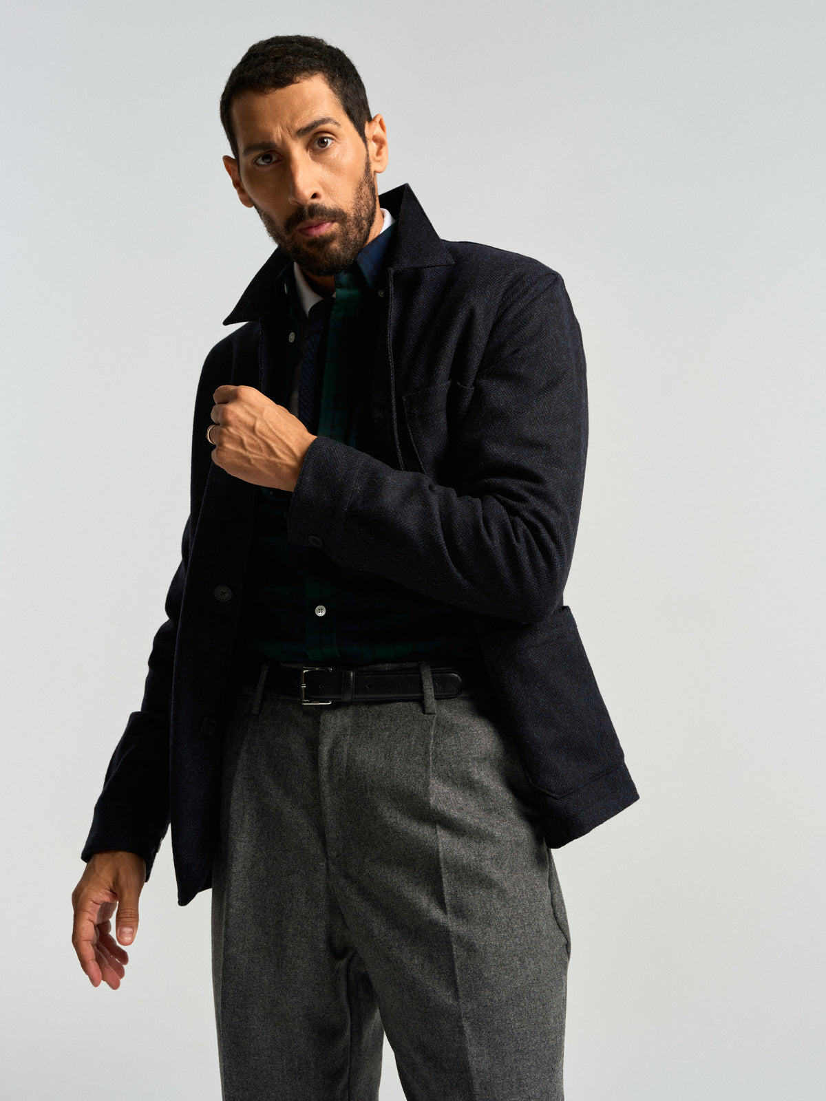 Single Pleat Trousers - Grey