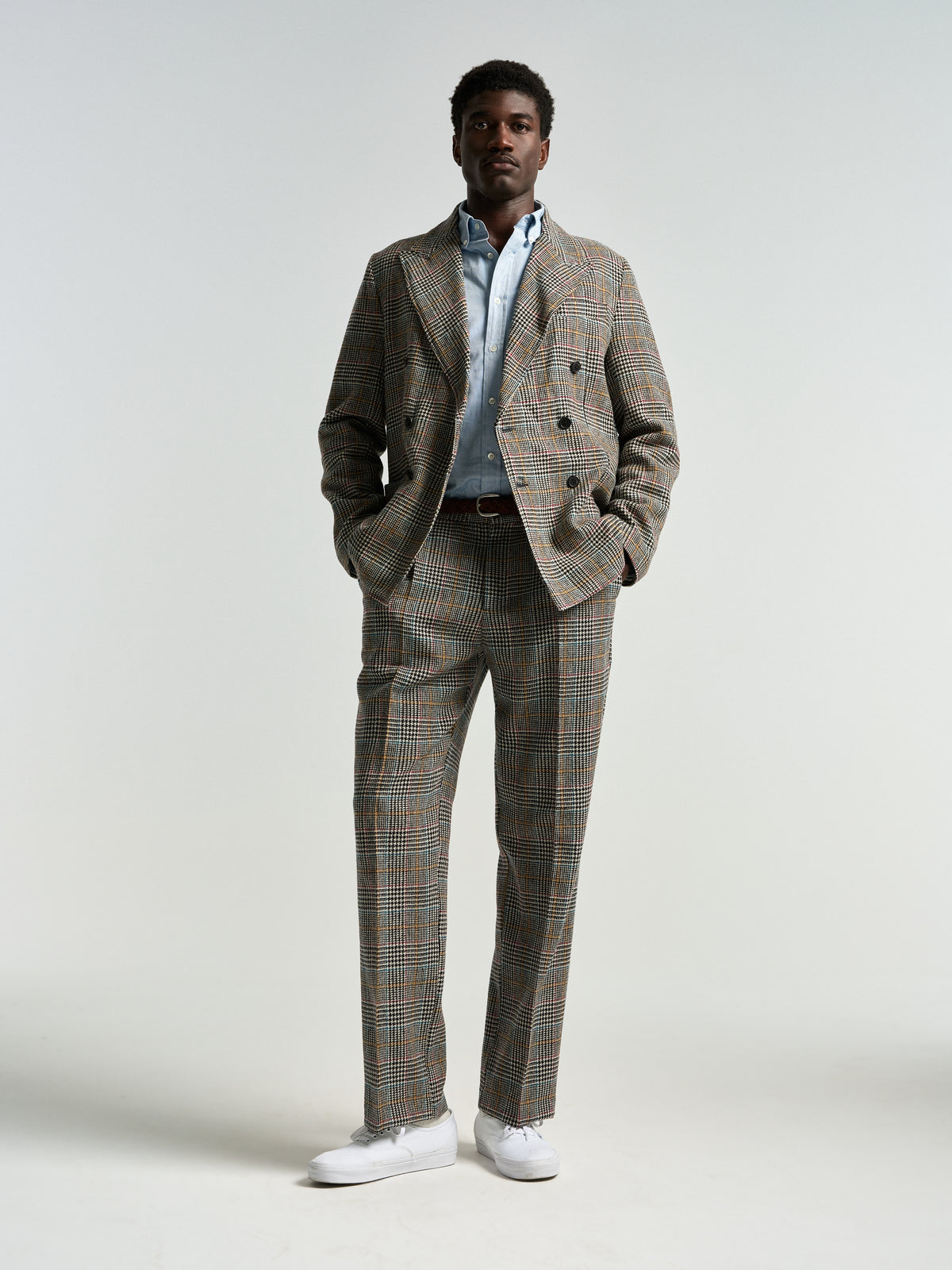 Single Pleat Trousers Prince Of Wales - Riley