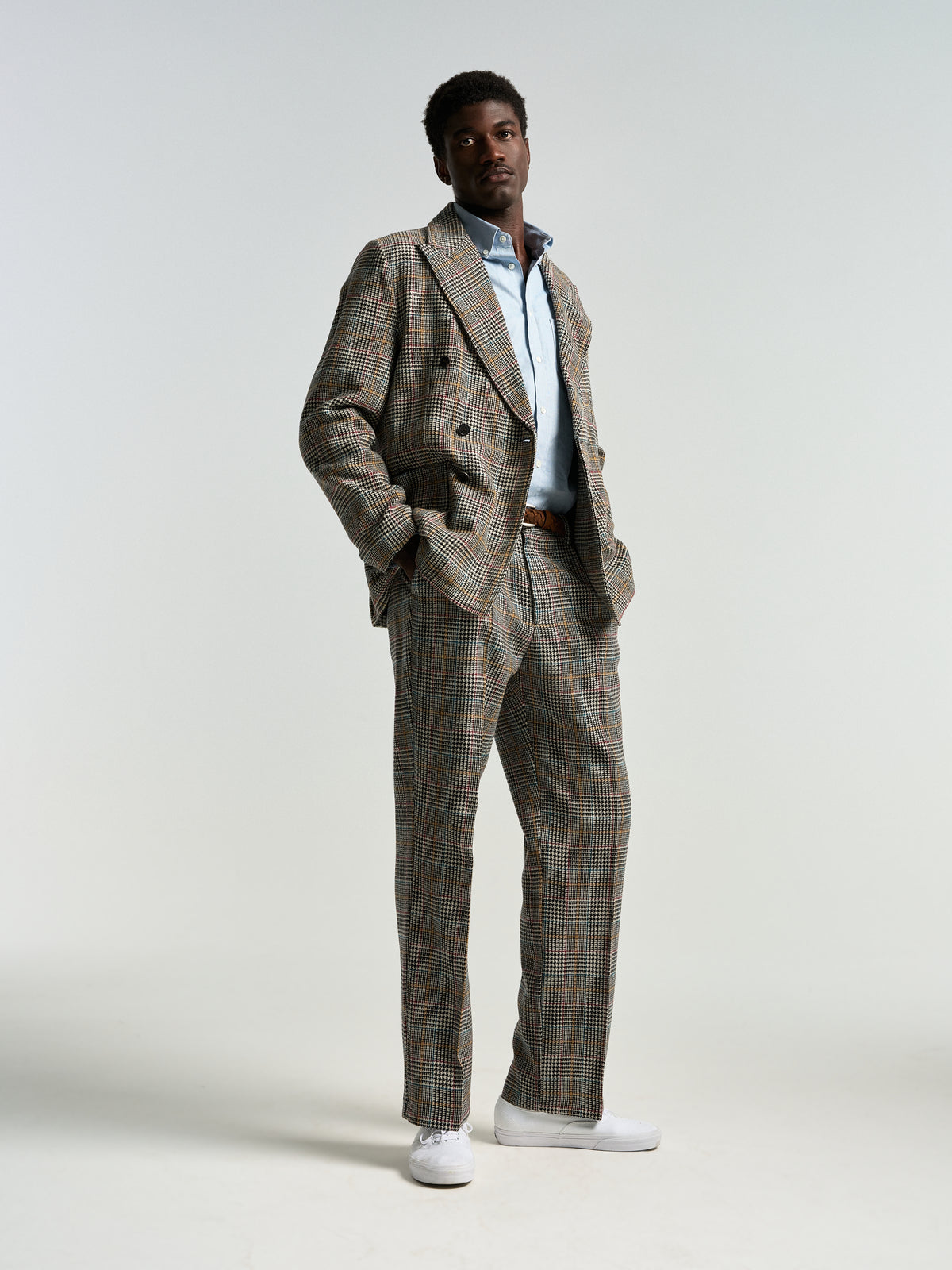 Single Pleat Trousers Prince Of Wales - Riley