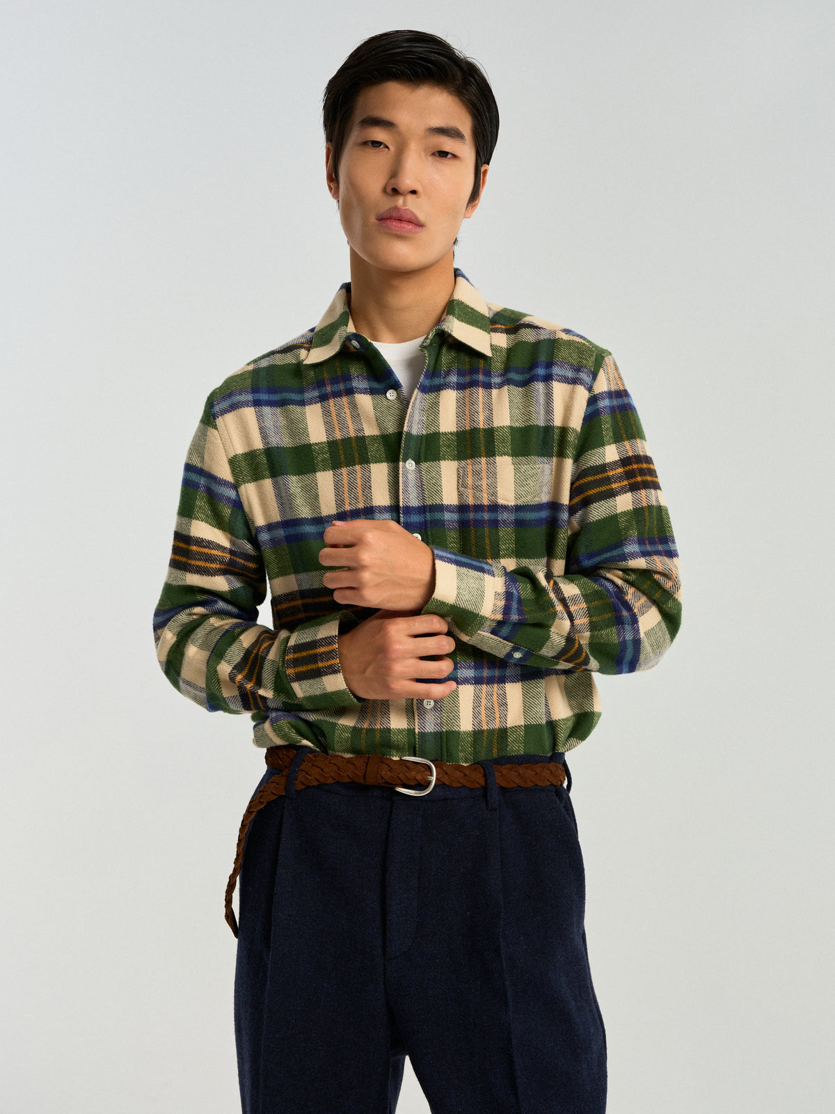 Single Pleat Trousers - Blue