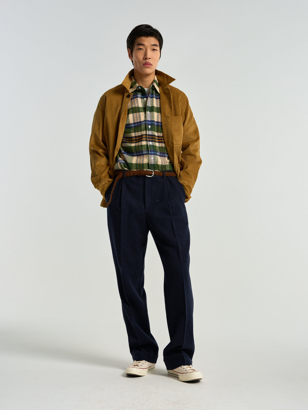 Single Pleat Trousers - Blue