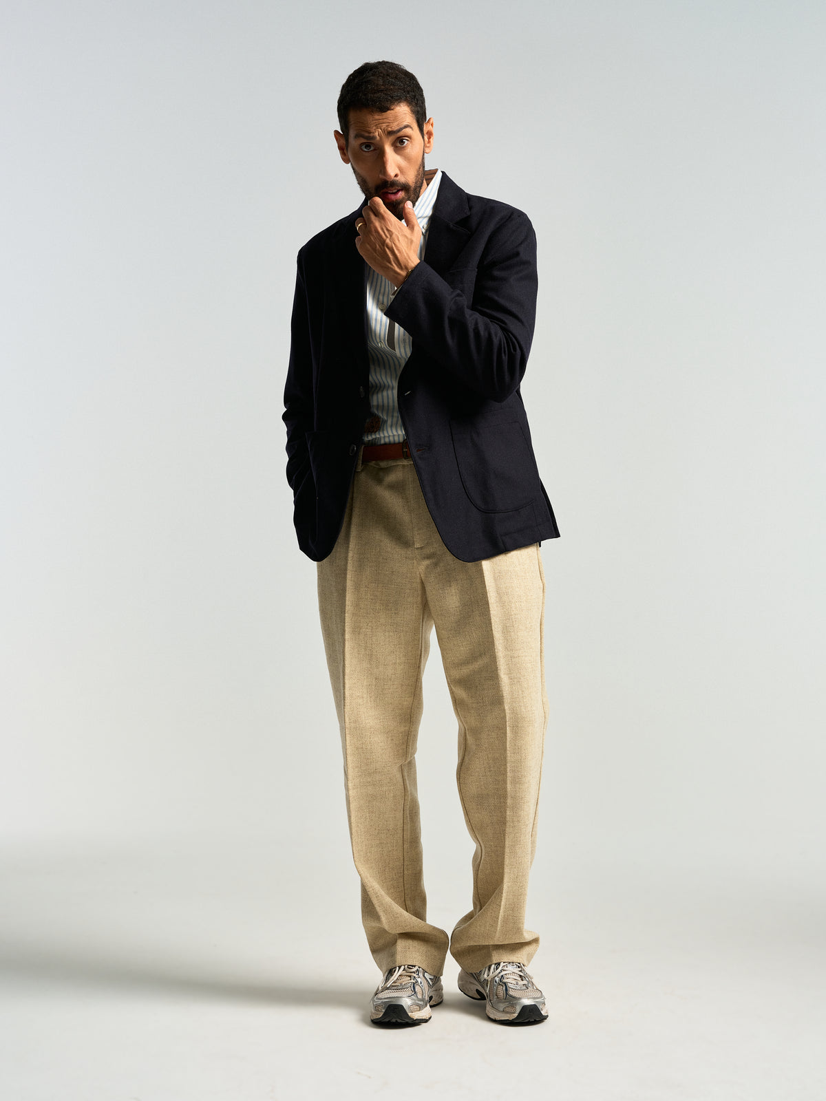 Single Pleat Trousers - Ecru