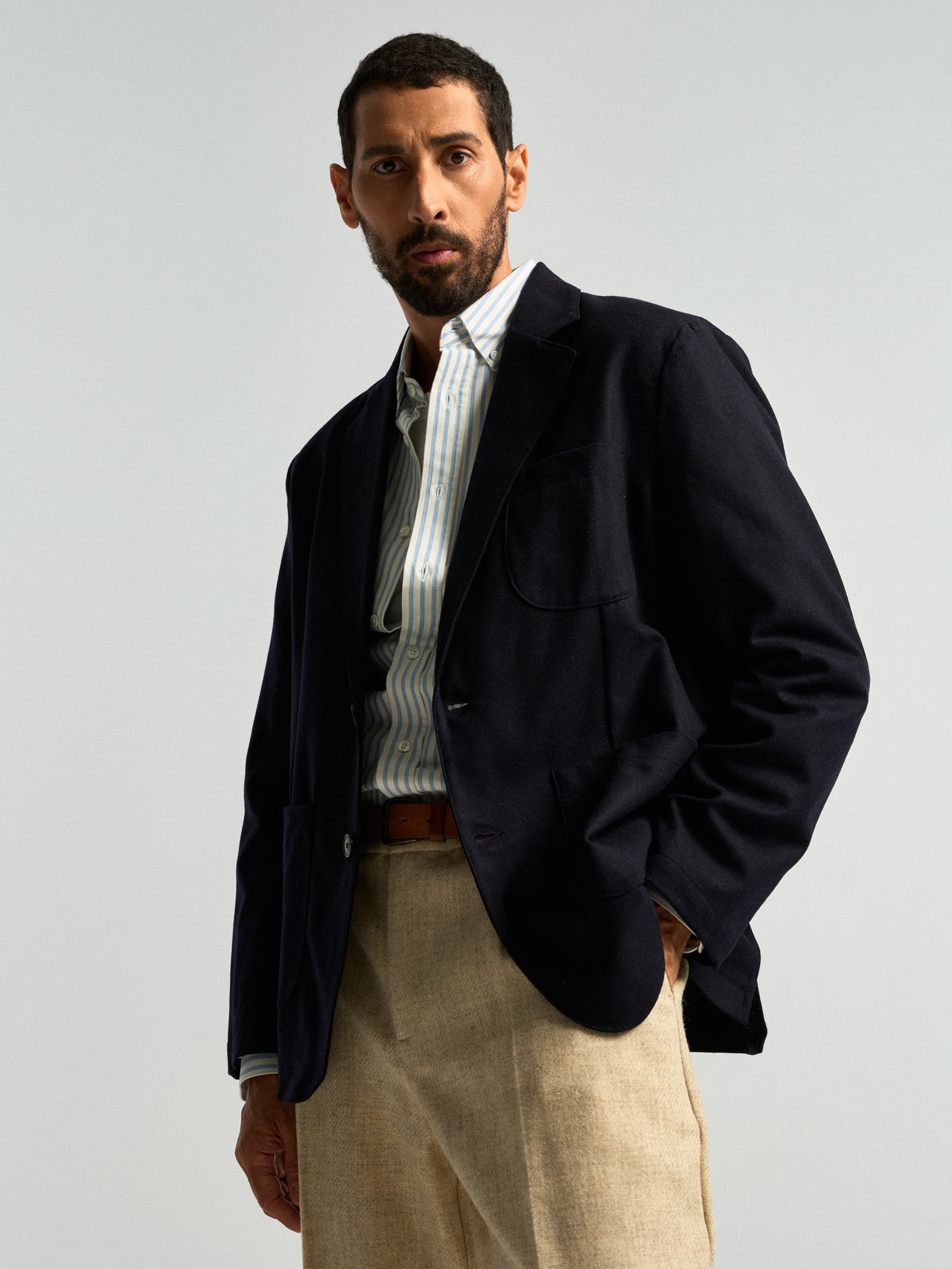 Single Pleat Trousers - Ecru