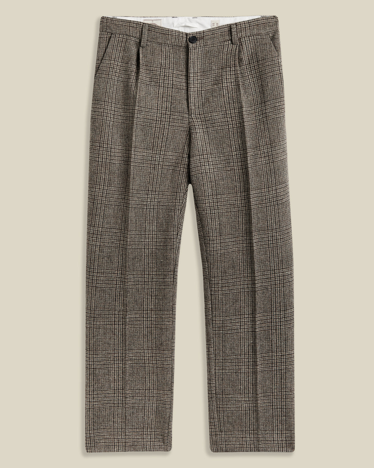 Single Pleat Trousers Prince Of Wales - Alton