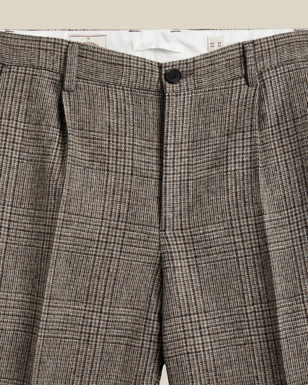 Single Pleat Trousers Prince Of Wales - Alton