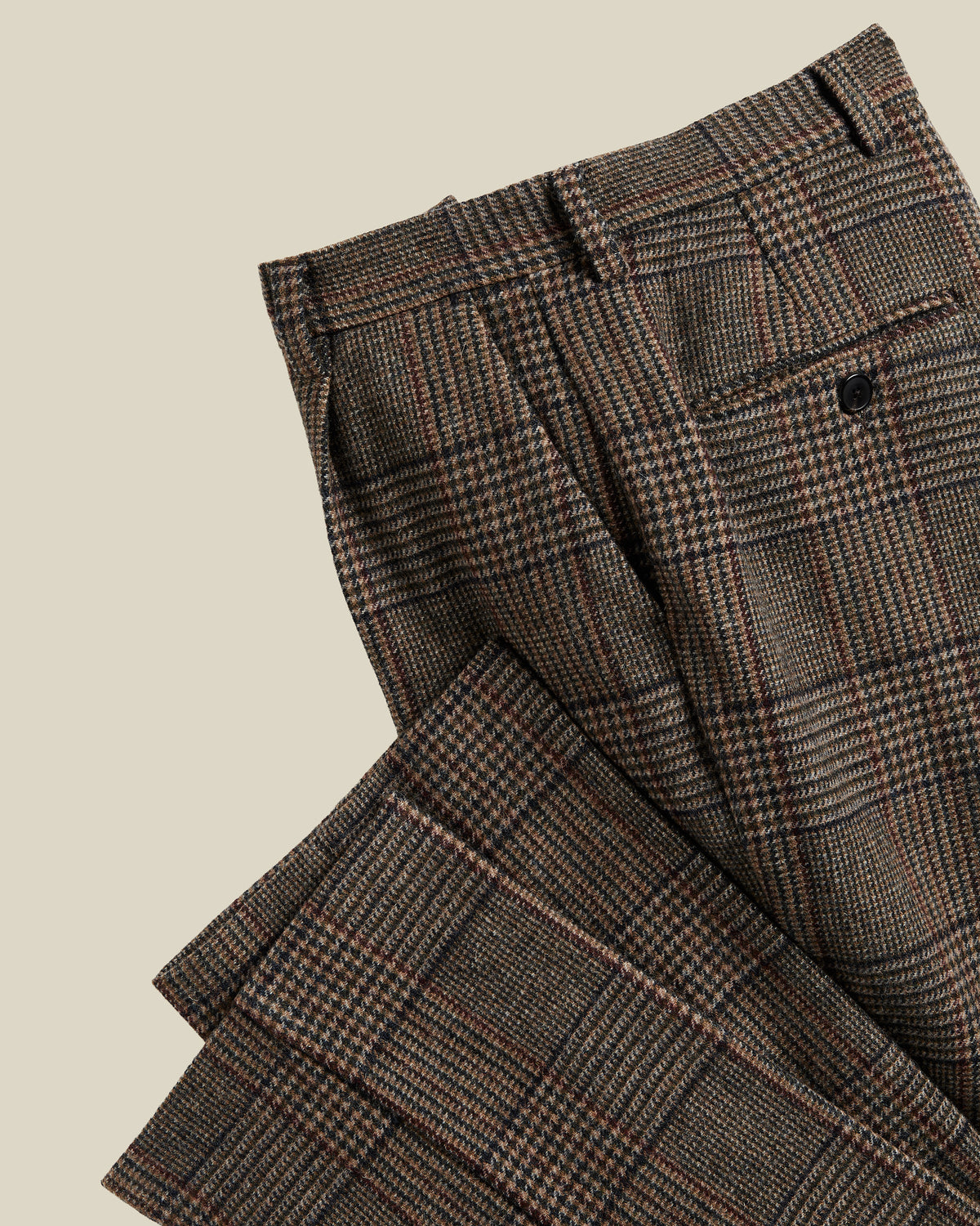 Single Pleat Trousers Prince Of Wales - Norton