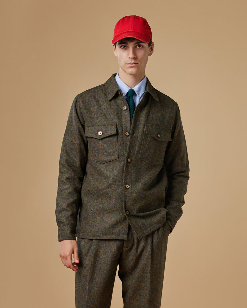 Green best sale wool shirt